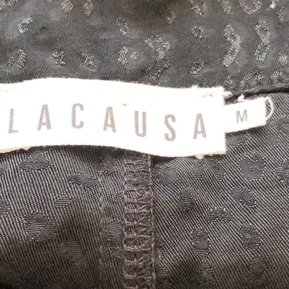 Anthropologie LACAUSA Black Jacquard Satin Cami Top Size Medium Goth - Picture 5 of 9